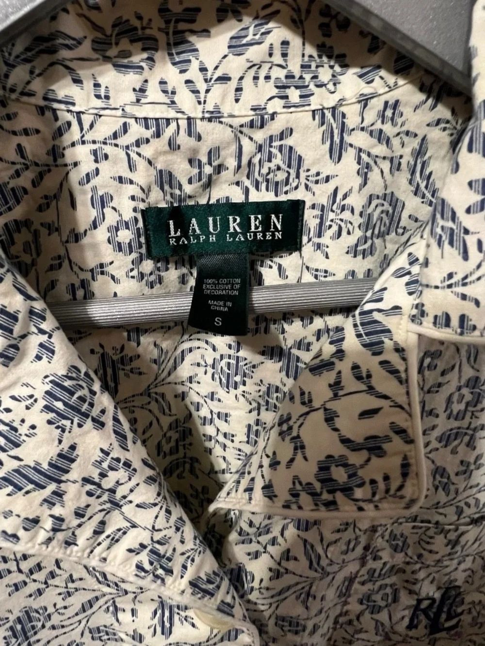 Lauren Ralph Lauren Paisley Cotton Pajama Sleep Shirt Small